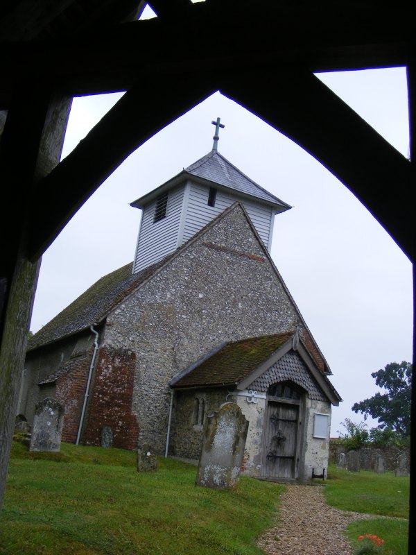 The church at Dummer, as seen from the hospitable lychgate
